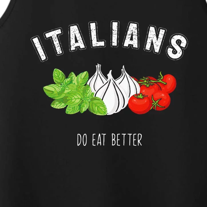 Italian Fun Quote Italy Spaghetti Pun Italia Pasta Men Women Performance Tank