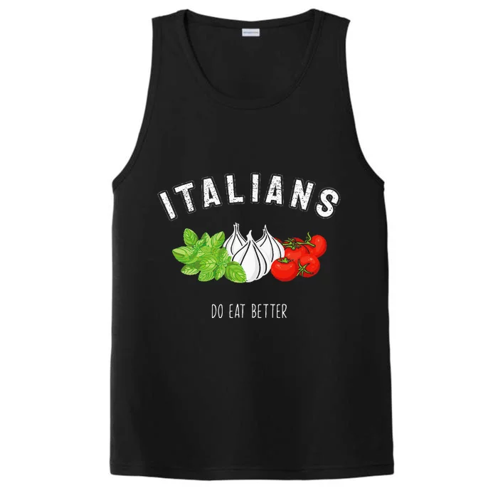 Italian Fun Quote Italy Spaghetti Pun Italia Pasta Men Women Performance Tank