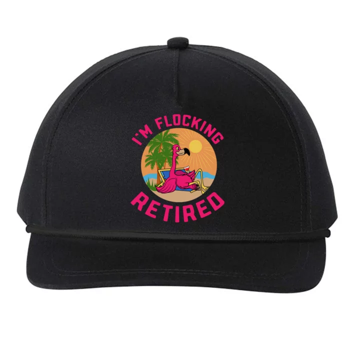 Im Flocking Retired Flamingo Grandma Retiret Pension Gift Snapback Five-Panel Rope Hat