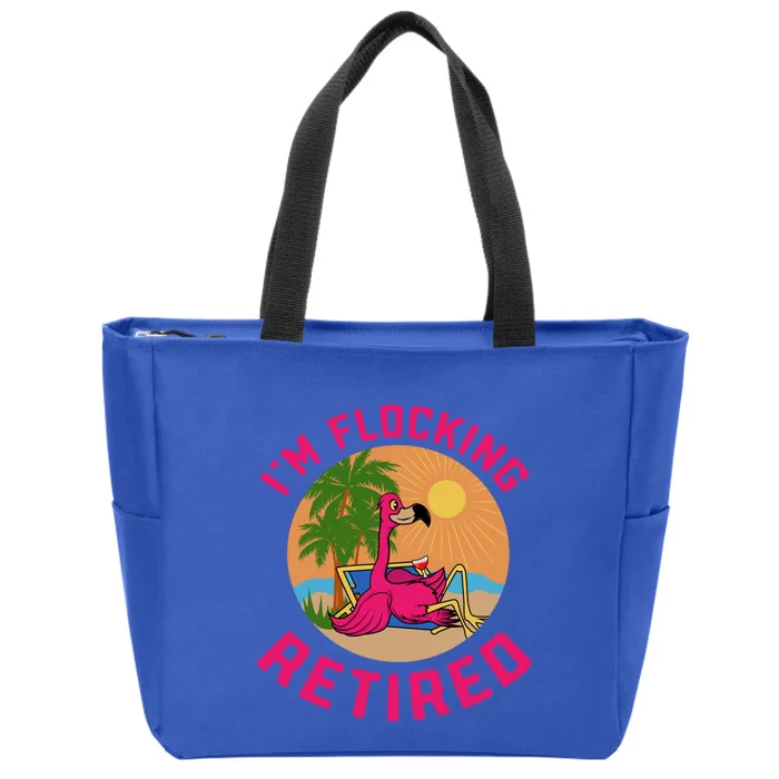 Im Flocking Retired Flamingo Grandma Retiret Pension Gift Zip Tote Bag