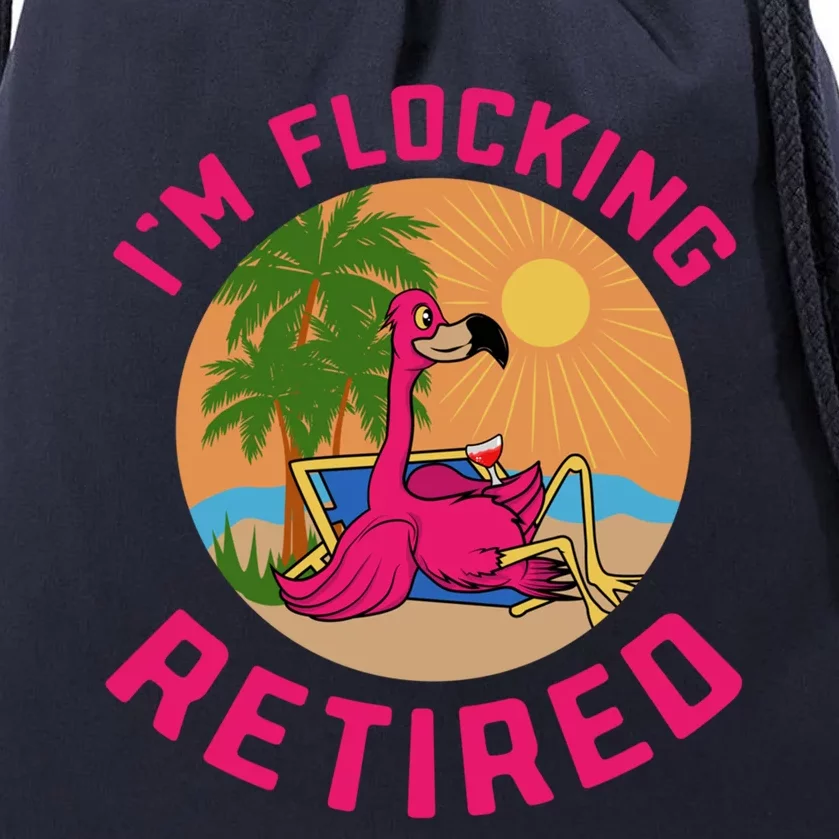 Im Flocking Retired Flamingo Grandma Retiret Pension Gift Drawstring Bag