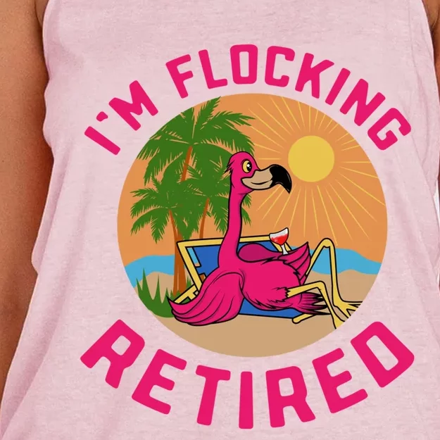 Im Flocking Retired Flamingo Grandma Retiret Pension Gift Women's Knotted Racerback Tank