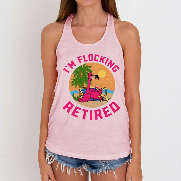 Im Flocking Retired Flamingo Grandma Retiret Pension Gift Women's Knotted Racerback Tank