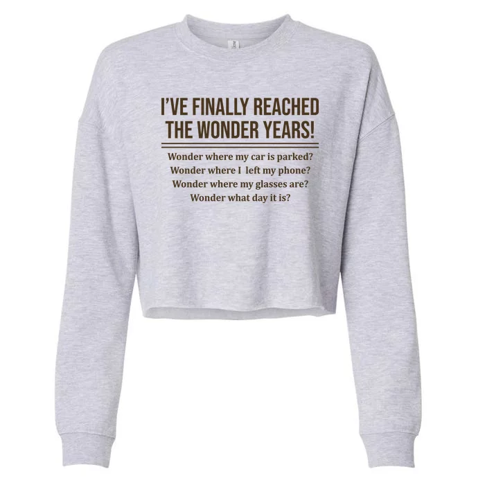 Ive Finally Reached The Wonder Years Funny Cropped Pullover Crew