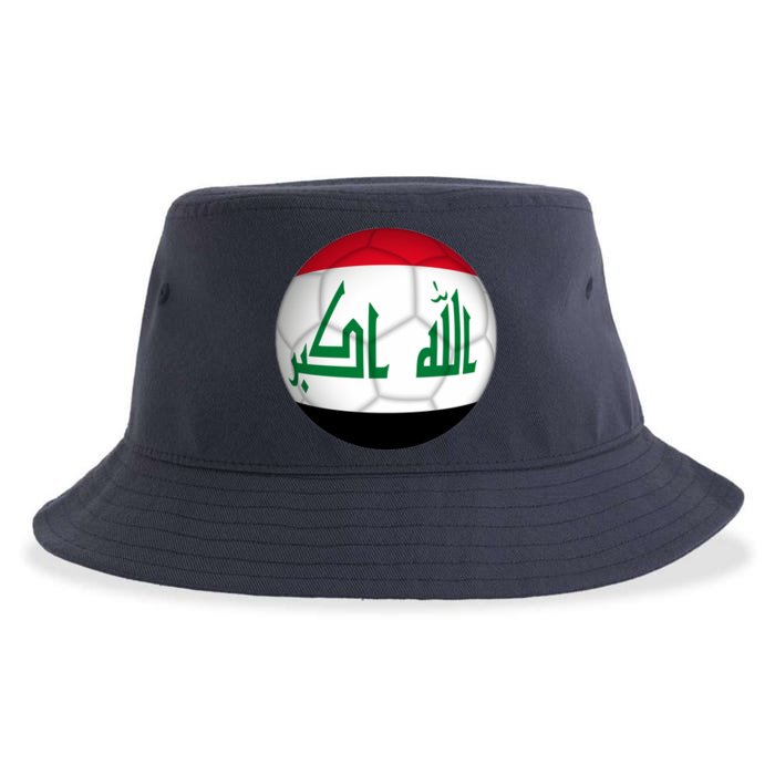 Iraqi Futbol Soccer Team Front And Back Front & Back Sustainable Bucket Hat