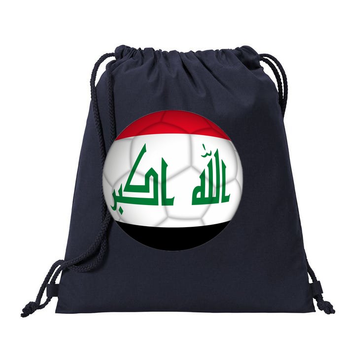 Iraqi Futbol Soccer Team Front And Back Front & Back Drawstring Bag