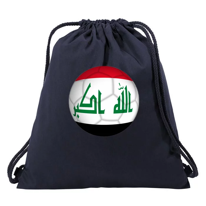 Iraqi Futbol Soccer Team Front And Back Front & Back Drawstring Bag