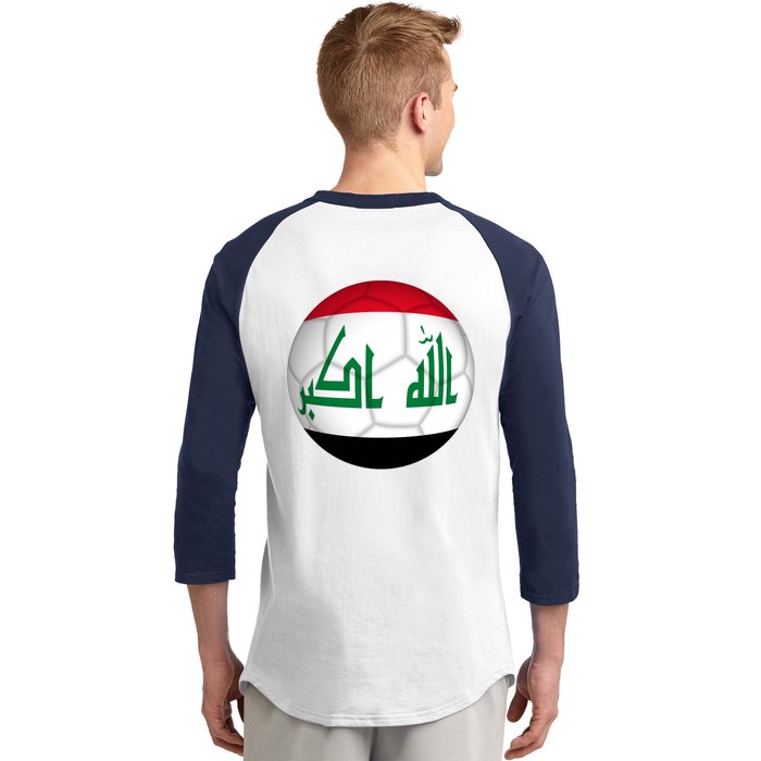 Iraqi Futbol Soccer Team Front And Back Front & Back Baseball Sleeve Shirt