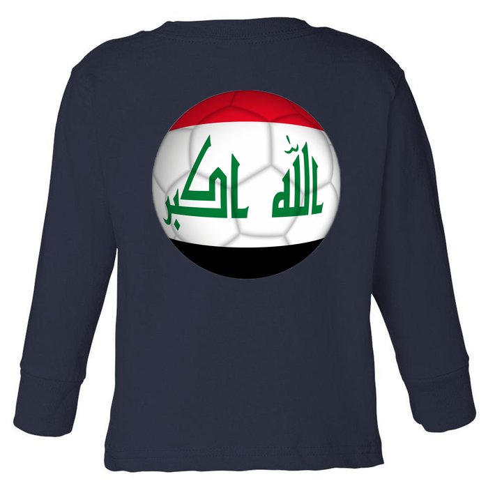 Iraqi Futbol Soccer Team Front And Back Front & Back Toddler Long Sleeve Shirt