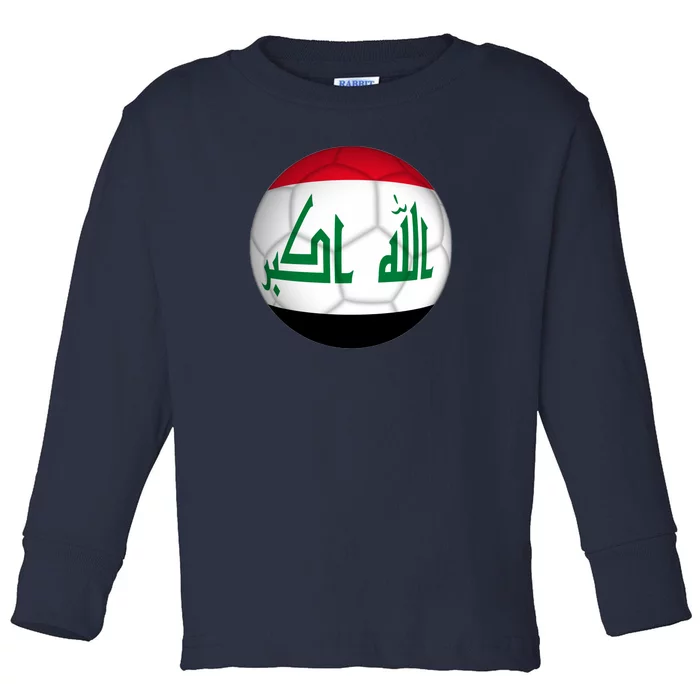 Iraqi Futbol Soccer Team Front And Back Front & Back Toddler Long Sleeve Shirt