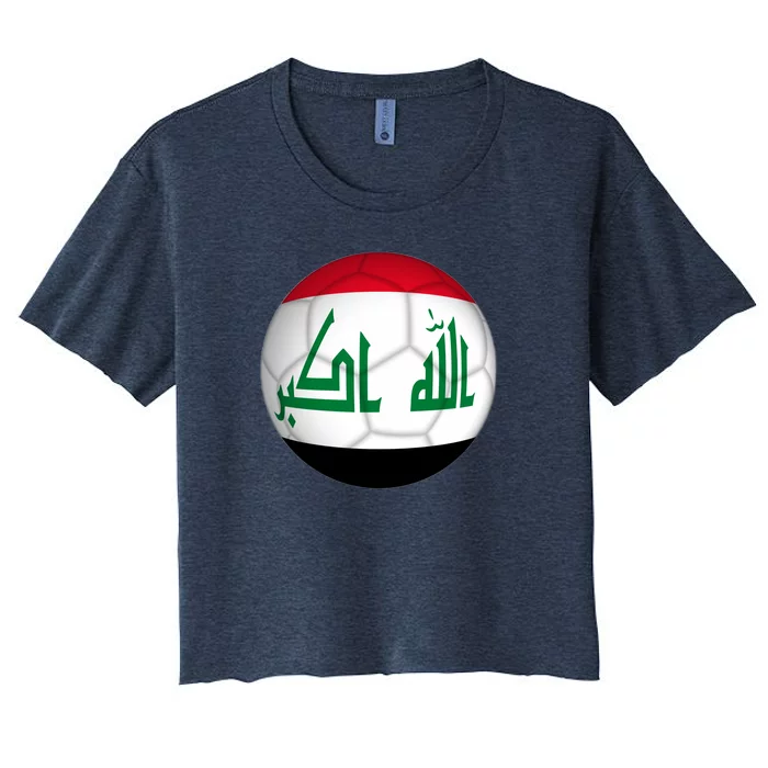 Iraqi Futbol Soccer Team Front And Back Front & Back Women's Crop Top Tee