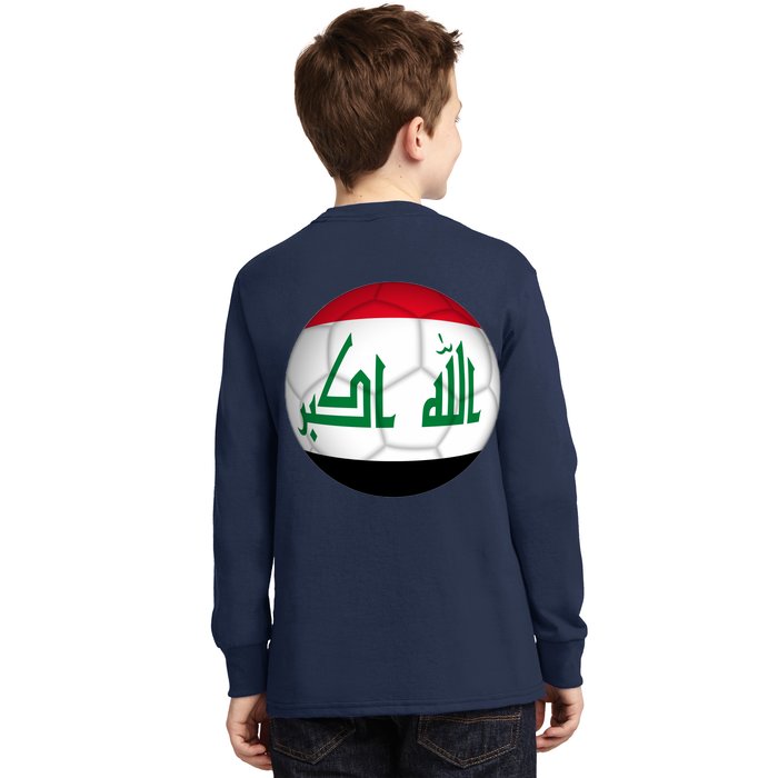 Iraqi Futbol Soccer Team Front And Back Front & Back Kids Long Sleeve Shirt