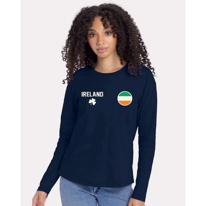 Ireland Football Soccer Jersey Womens Cotton Relaxed Long Sleeve T-Shirt