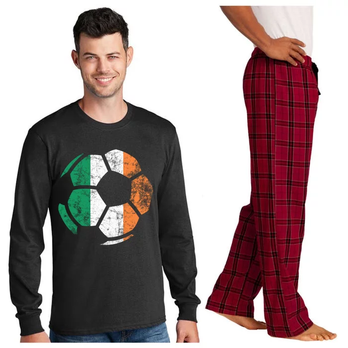 Irish Flag Soccer Football St Patrick's Day Sports Gift Long Sleeve Pajama Set