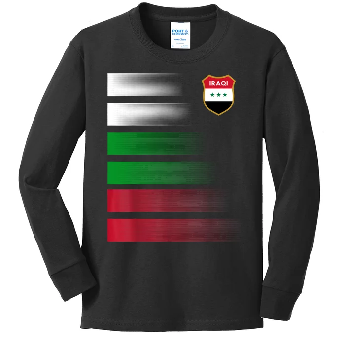 Iraqi Futbol Soccer Jersey Kids Long Sleeve Shirt