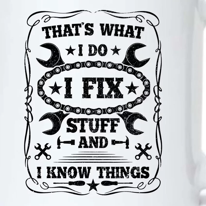 I Fix Stuff And Know Things Funny Car Guy Retro Dad Mechanic Black Color Changing Mug