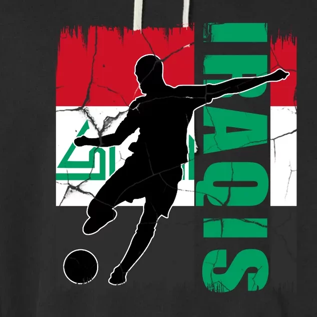 Iraqi Futbol Soccer Player Garment-Dyed Fleece Hoodie