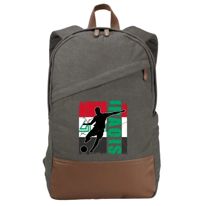 Iraqi Futbol Soccer Player Cotton Canvas Backpack