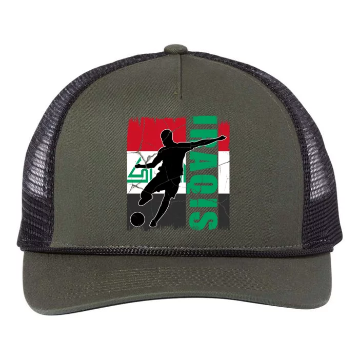 Iraqi Futbol Soccer Player Retro Rope Trucker Hat Cap