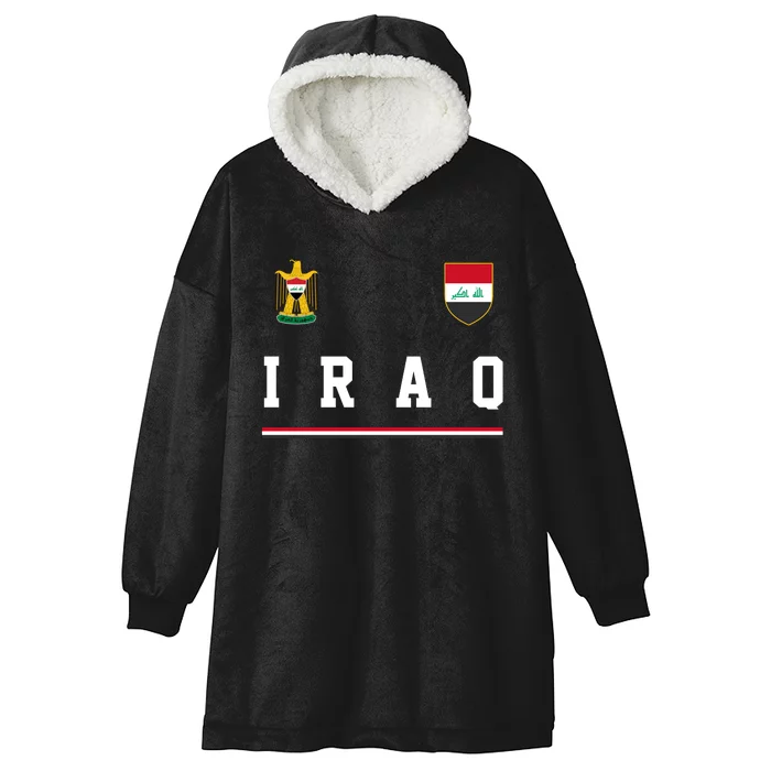 Iraq Futbol Soccer Logo Hooded Wearable Blanket