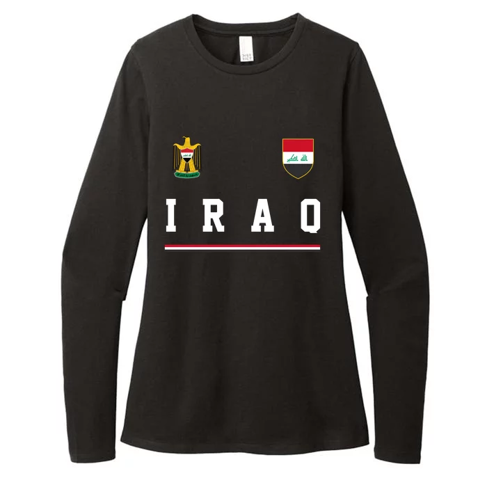 Iraq Futbol Soccer Logo Womens CVC Long Sleeve Shirt