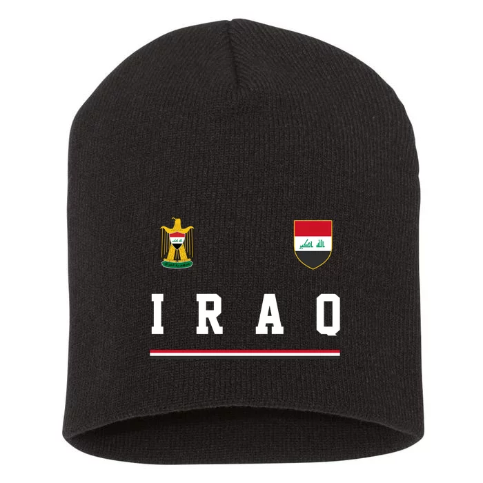 Iraq Futbol Soccer Logo Short Acrylic Beanie