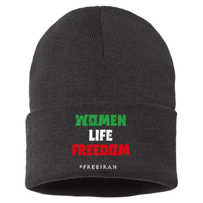 Iranian Flag, Support Women Iran, I Stand With Women Of Iran Sustainable Knit Beanie