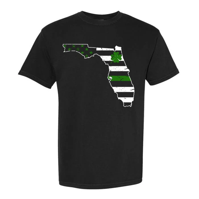 Irish Florida State Flag American Map Garment-Dyed Heavyweight T-Shirt