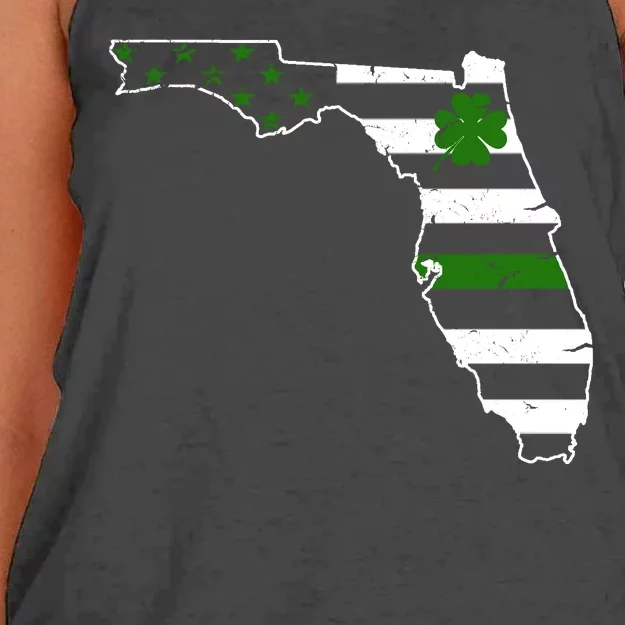 Irish Florida State Flag American Map Women's Knotted Racerback Tank