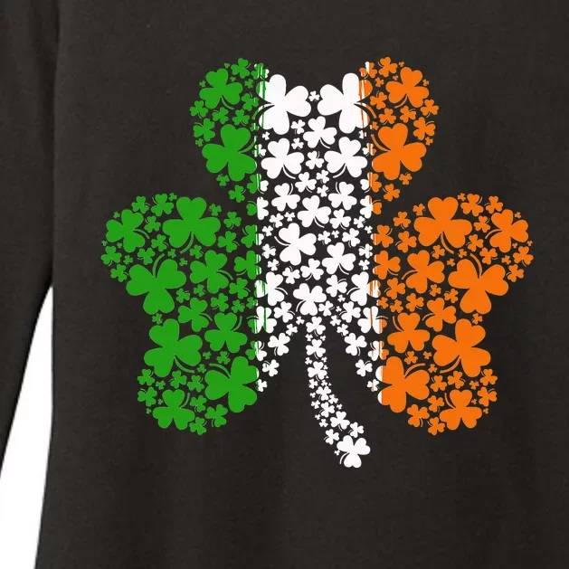 Irish Flag Shamrock Four Leaf Clover St Patricks Day Womens CVC Long Sleeve Shirt