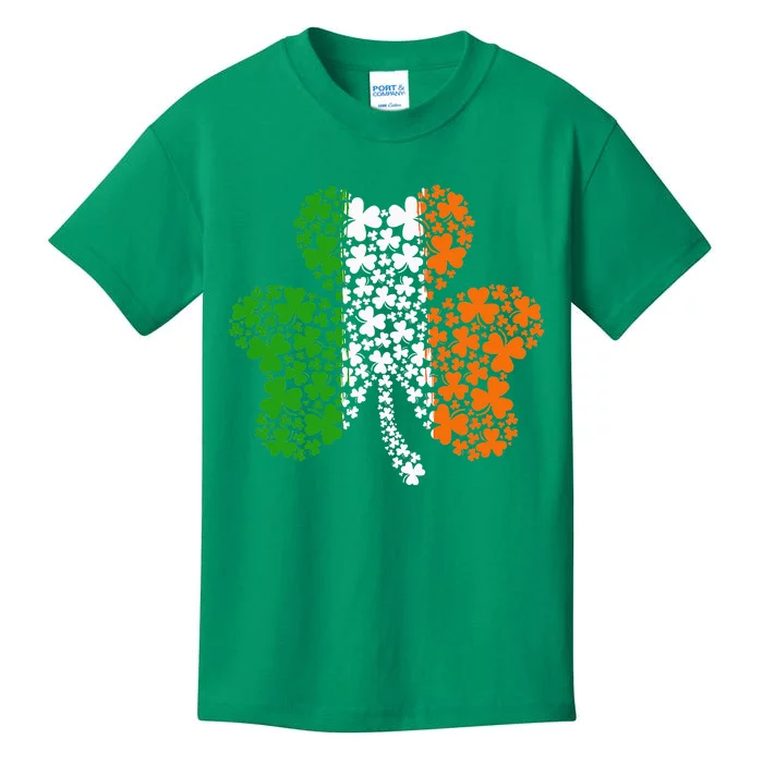 Irish Flag Shamrock Four Leaf Clover St Patricks Day Kids T-Shirt