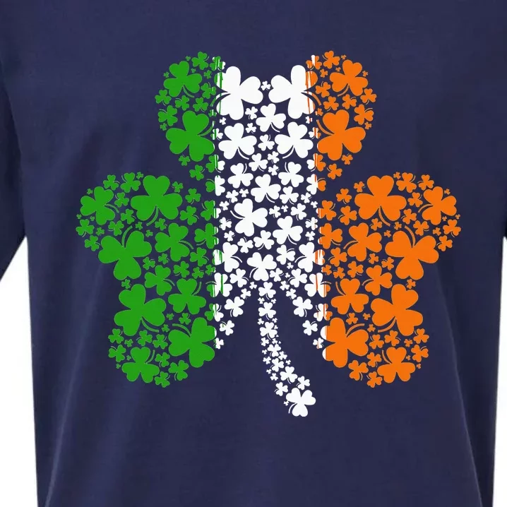 Irish Flag Shamrock Four Leaf Clover St Patricks Day Sueded Cloud Jersey T-Shirt