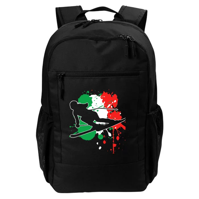 Italy Flag Skier Italian Alpine Skiing Daily Commute Backpack