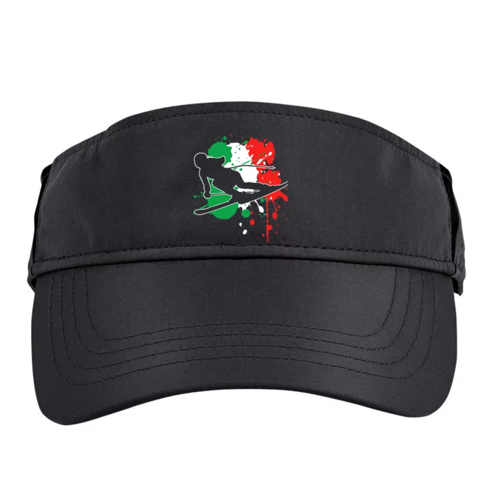 Italy Flag Skier Italian Alpine Skiing Adult Drive Performance Visor