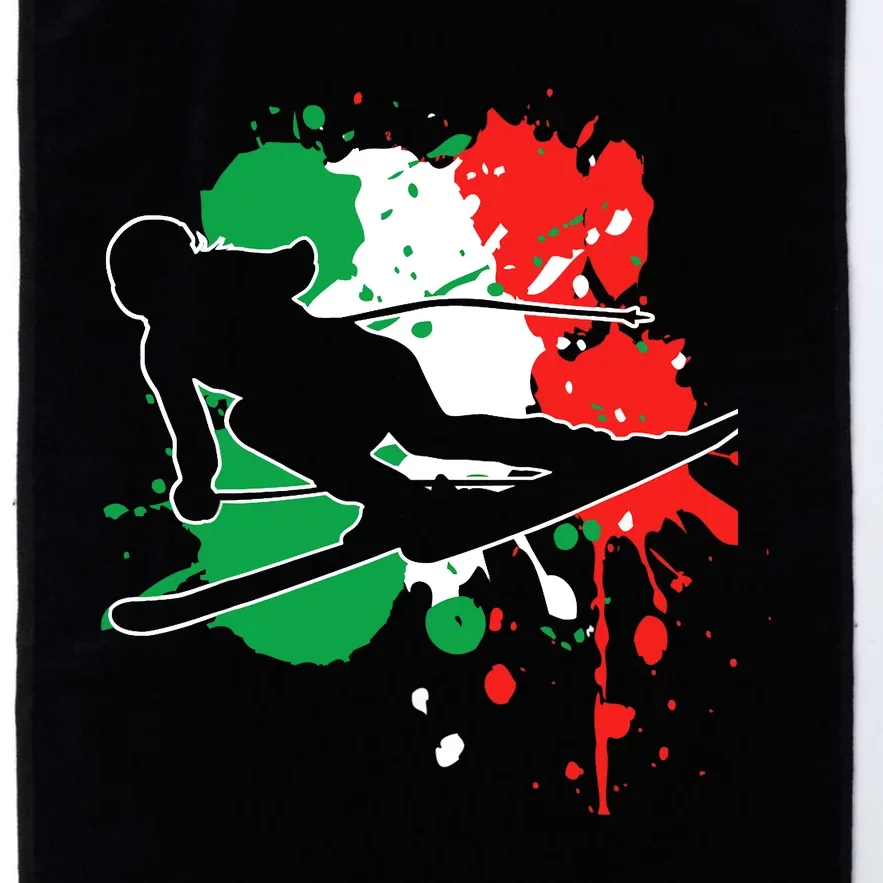 Italy Flag Skier Italian Alpine Skiing Platinum Collection Golf Towel