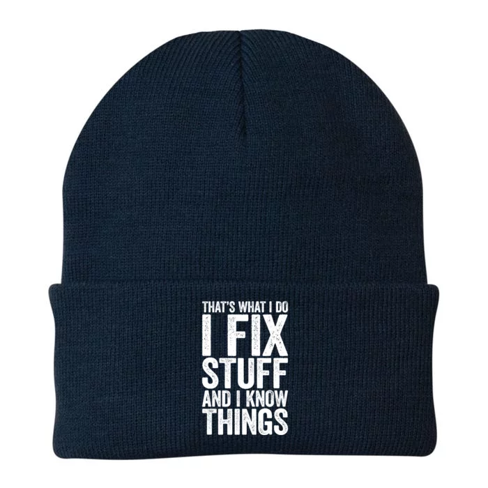 I Fix Stuff And I Know Things Mechanic Knit Cap Winter Beanie