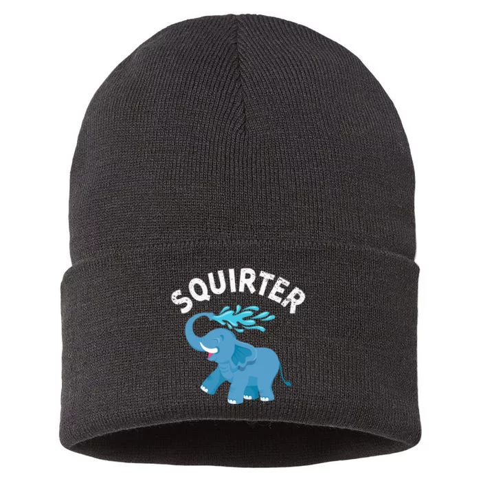 Inappropriate Funny Squirter Embarrassing Sustainable Knit Beanie