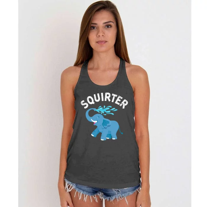 Inappropriate Funny Squirter Embarrassing Women's Knotted Racerback Tank