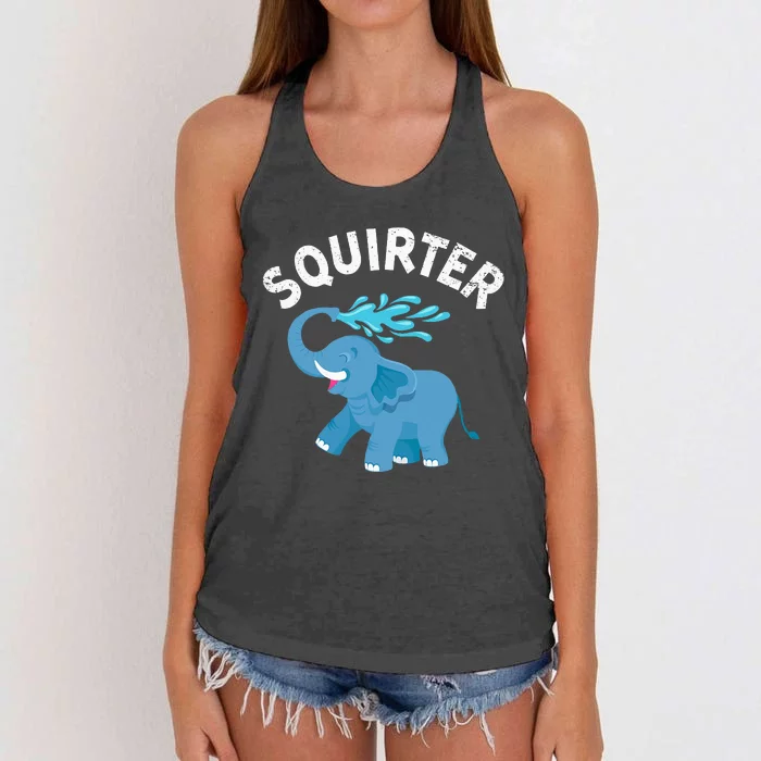 Inappropriate Funny Squirter Embarrassing Women's Knotted Racerback Tank