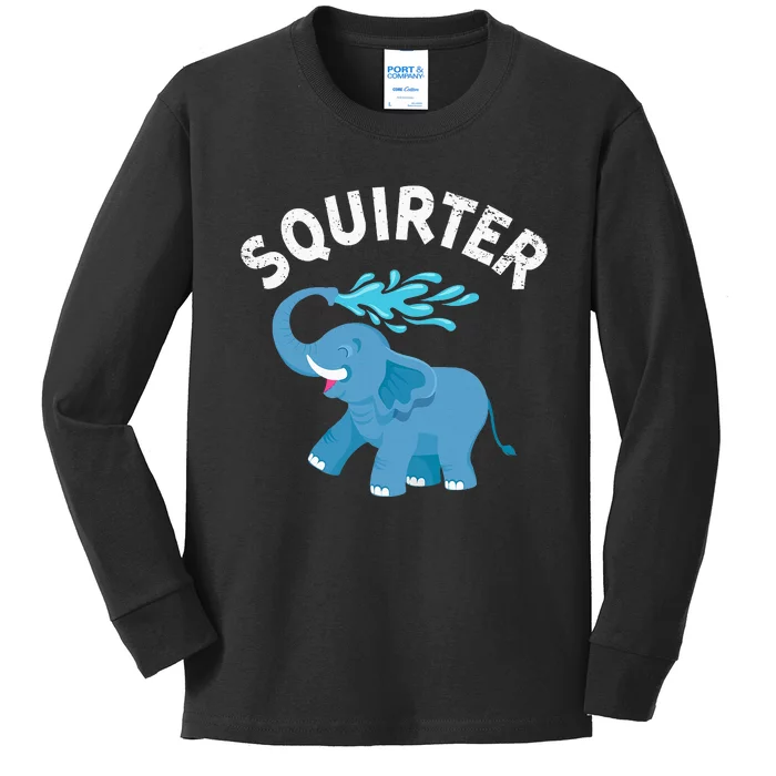 Inappropriate Funny Squirter Embarrassing Kids Long Sleeve Shirt