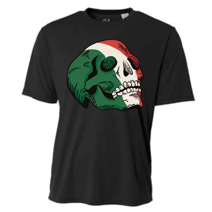 Italian Flag Skull Cooling Performance Crew T-Shirt