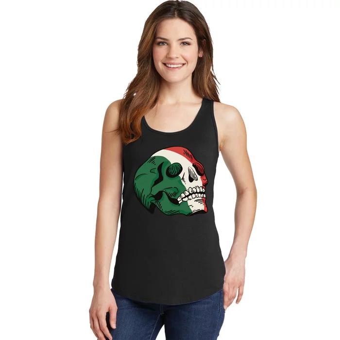 Italian Flag Skull Ladies Essential Tank