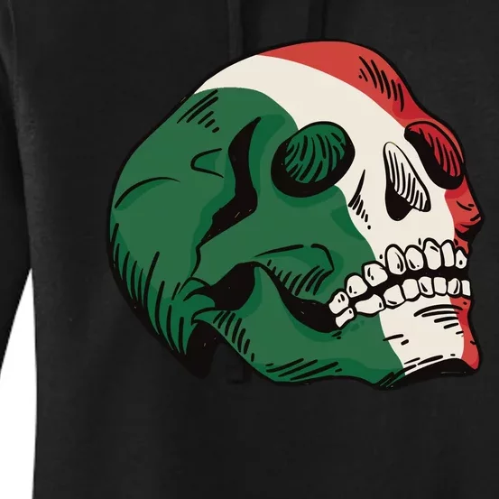 Italian Flag Skull Women's Pullover Hoodie