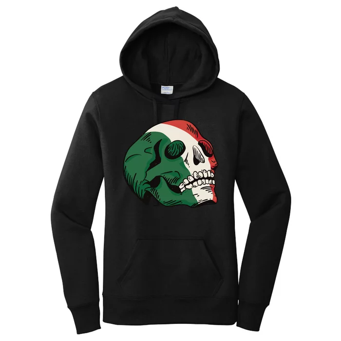 Italian Flag Skull Women's Pullover Hoodie