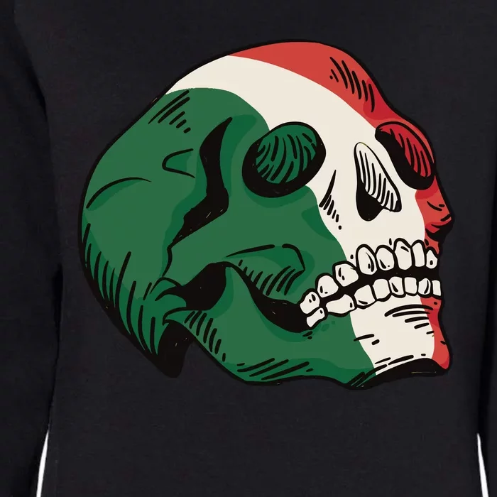 Italian Flag Skull Womens California Wash Sweatshirt