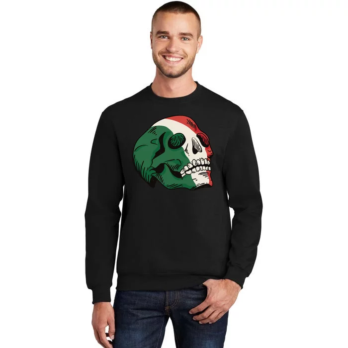 Italian Flag Skull Tall Sweatshirt