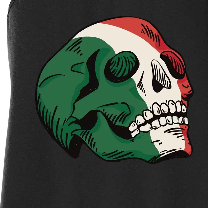 Italian Flag Skull Women's Racerback Tank