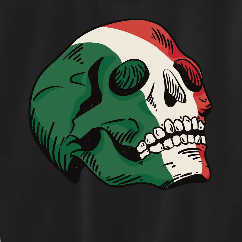 Italian Flag Skull Kids Sweatshirt