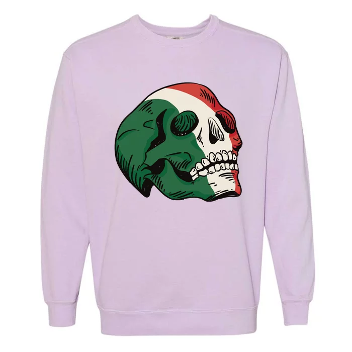 Italian Flag Skull Garment-Dyed Sweatshirt