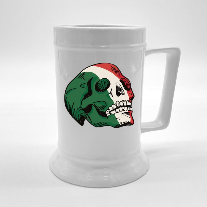 Italian Flag Skull Front & Back Beer Stein